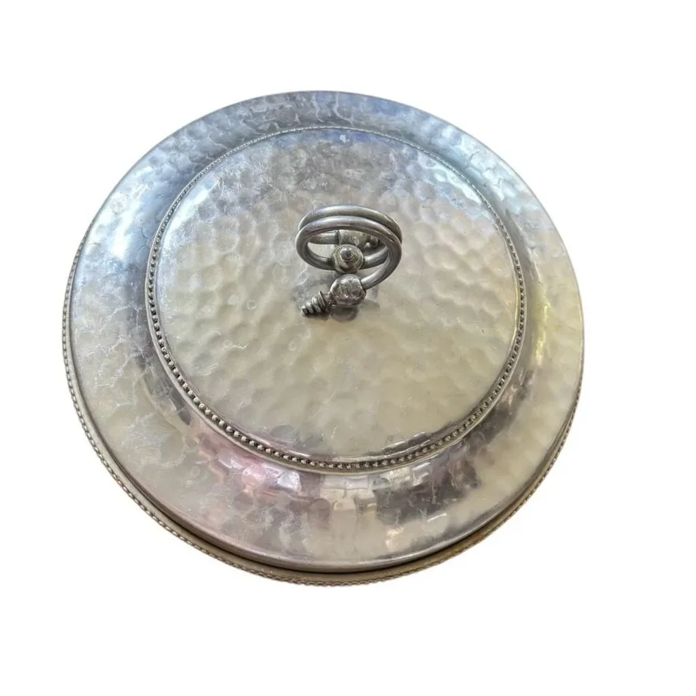 Vintage BW Buenilum Hammered Aluminum Casserole Dish Base & Lid Only No Glass
